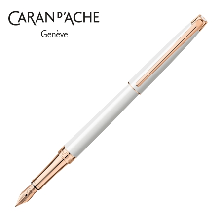 Caran d'Ache Leman Slim White Pióro Wieczne 18k