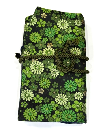 Nakaya Kyoto Nishijn Kimono - Etui na 5 Piór Wiecznych Zielone 