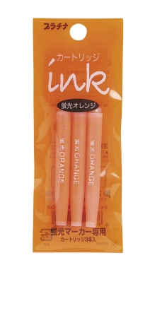 Platinum Atrament Fluorescencyjny Pomarańczowy Naboje Kpl 3szt