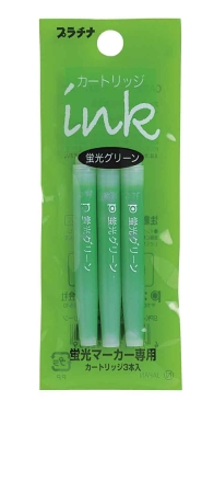 Platinum Atrament Fluorescencyjny Zielony Naboje Kpl 3szt