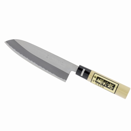 Tojiro Shirogami Kurouchi Nóż Santoku Polerowany 165mm